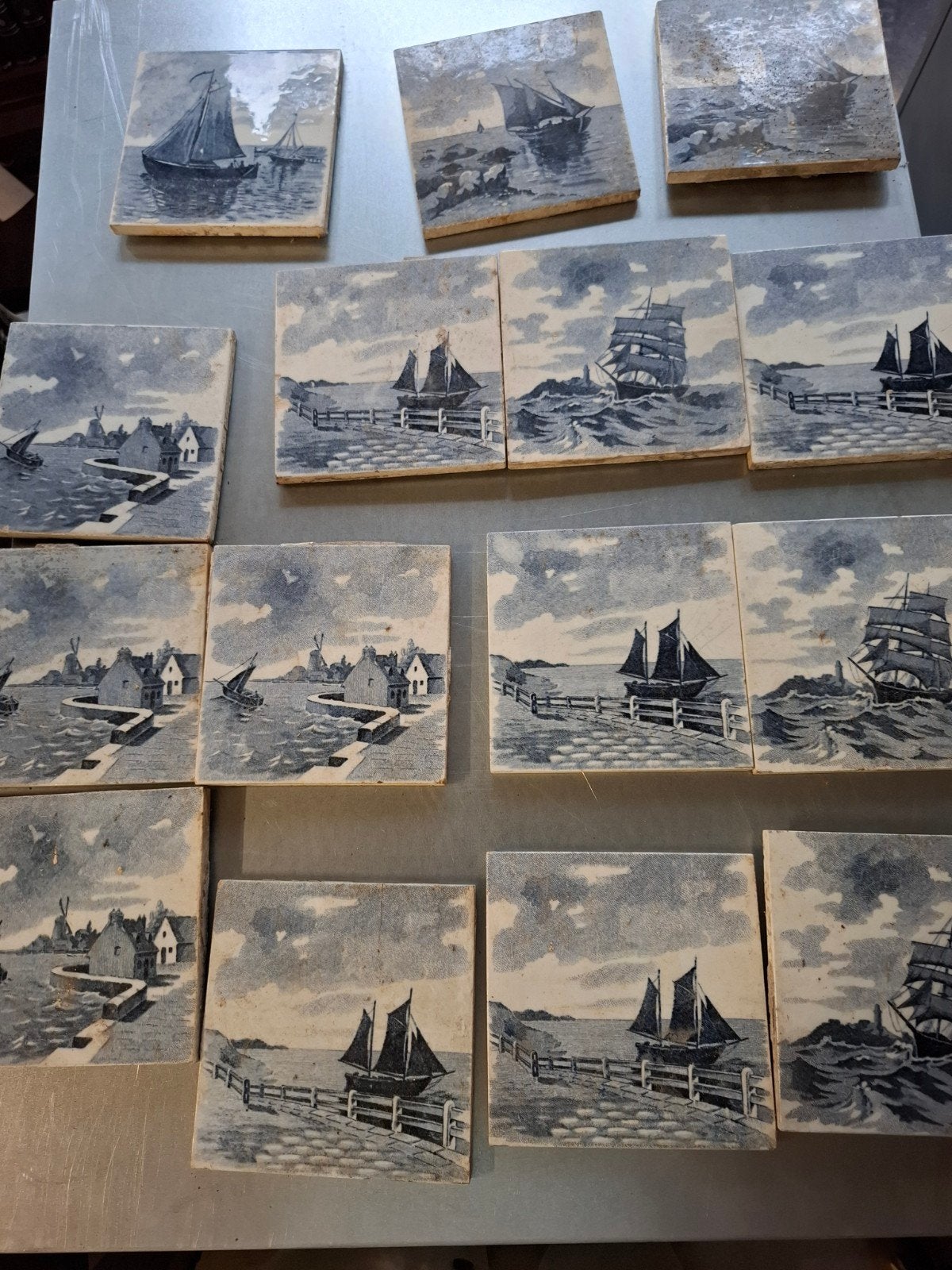 36x geglazuurde antieke tegels, Ophalen, Minder dan 20 cm, Minder dan 20 cm, Minder dan 5 m²