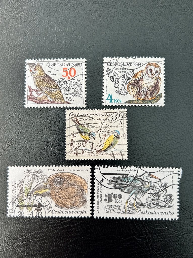 restje vogels Tsjechoslowakije, Verzenden, Gestempeld, Dier of Natuur