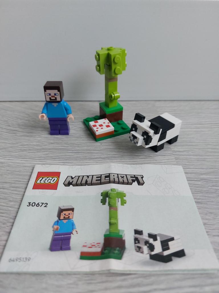 Lego Minecraft 30672 Steve and Baby Panda! Compleet!!, Minecraft, Lego, Ophalen of Verzenden, Zo goed als nieuw