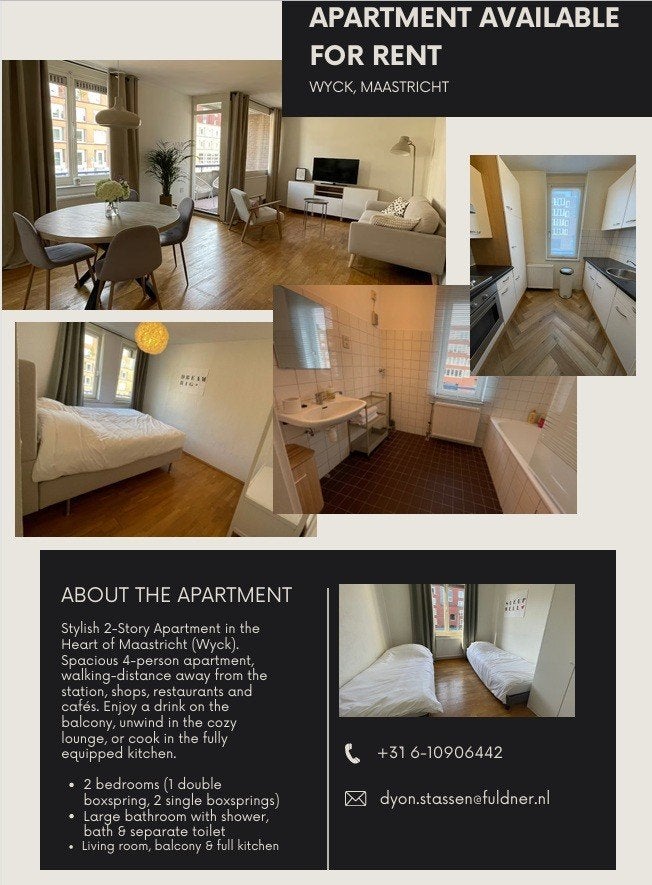 Zomers genieten in Maastricht, voor vakantie én tussenstop!, 2 slaapkamers, Limburg, Appartement, Stad