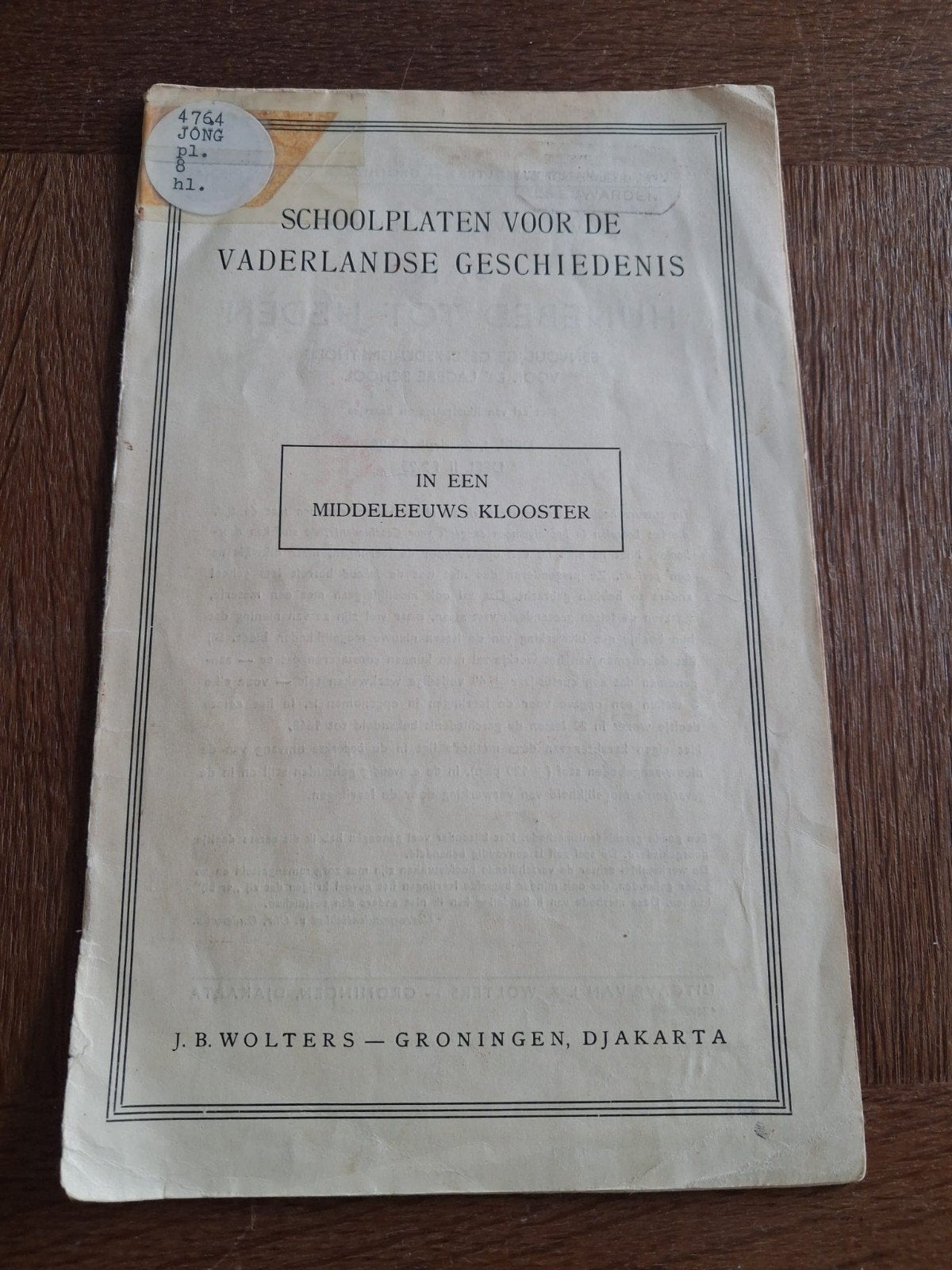 Schoolplaten Vaderlandse Geschiedenis - Middeleeuws Klooster, Ophalen of Verzenden