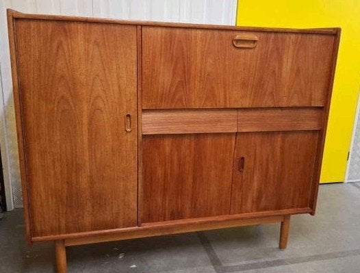 Vintage mid-century Teak Dressoir/Wandmeubel, Huis en Inrichting, Ophalen, Gebruikt