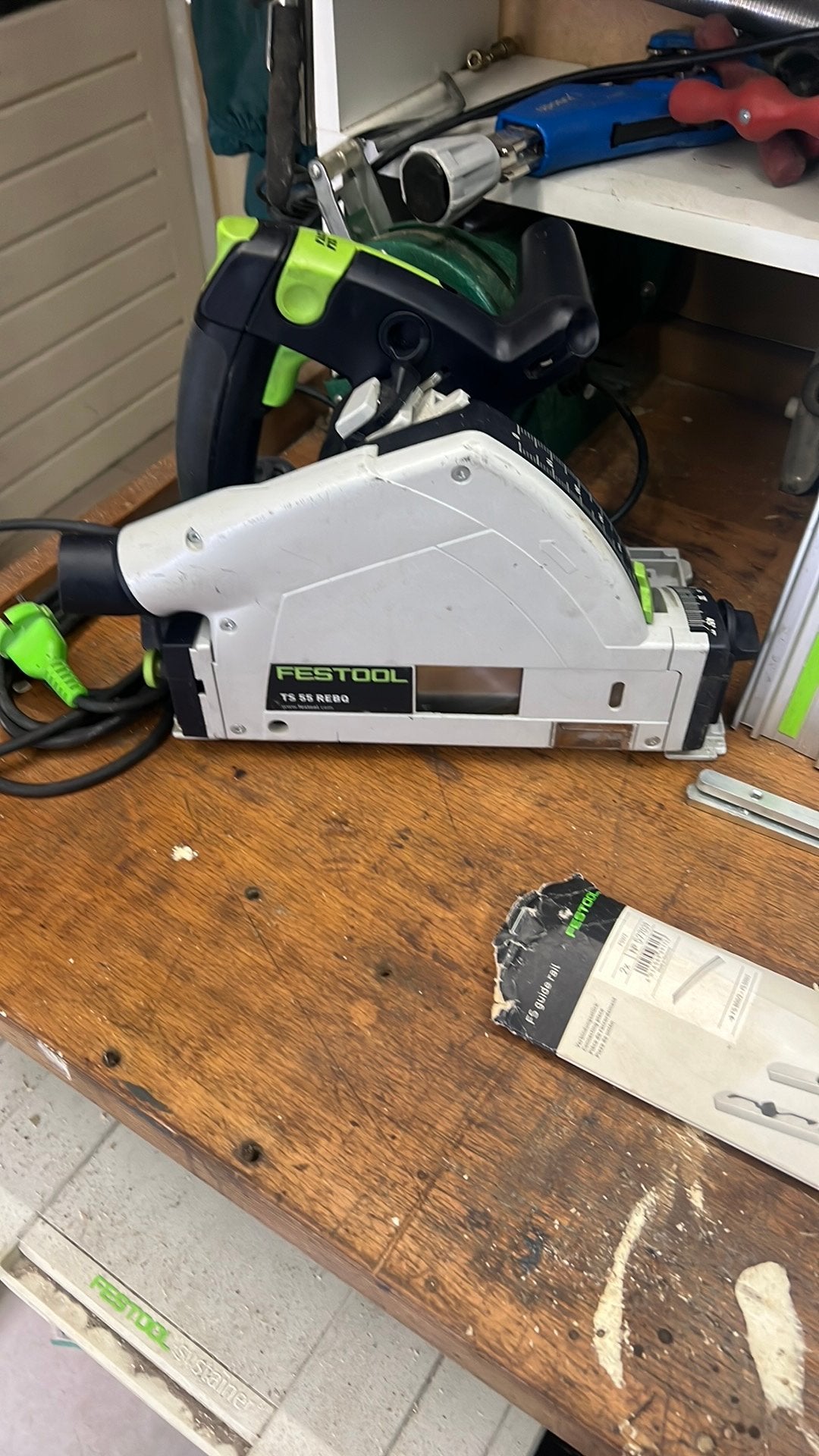 Festool ts 55 Rebq inc 2 geleiders, Ophalen of Verzenden, Zo goed als nieuw