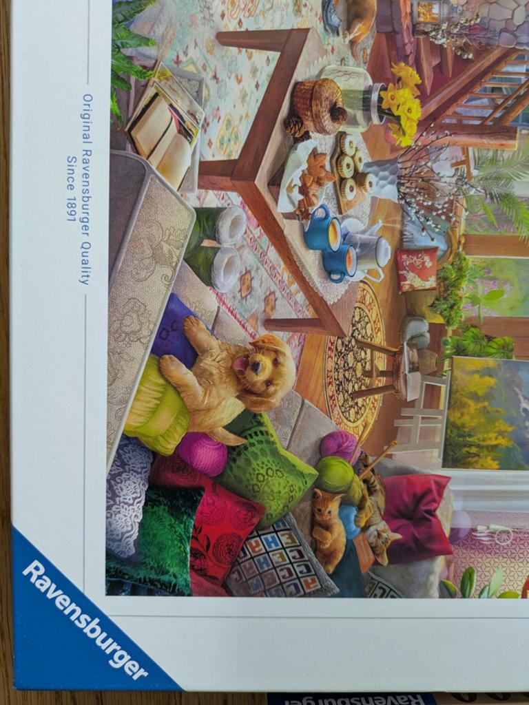 Ravensburger Legpuzzel 1000 stukjes - Gezellige Woonkamer, Ophalen, 500 t/m 1500 stukjes, Zo goed als nieuw, Legpuzzel