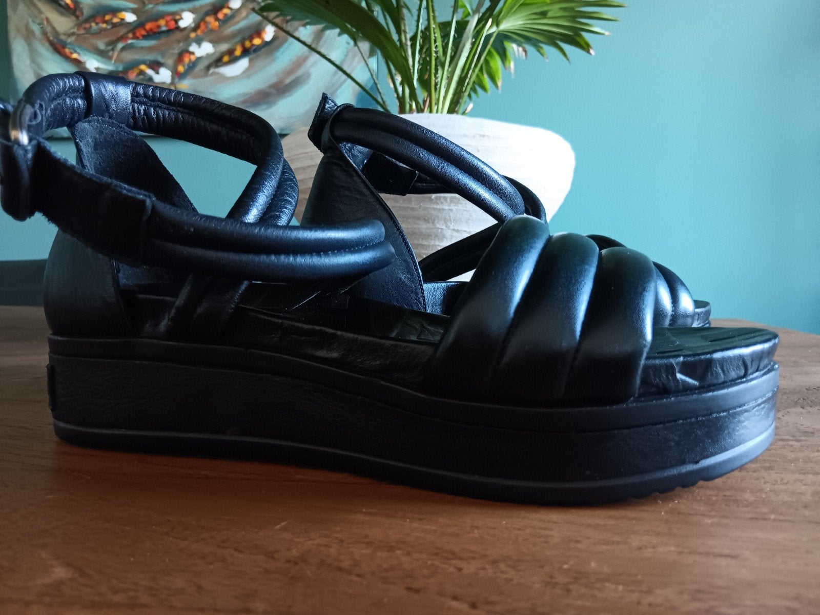 Nieuwe zwarte sandalen maat 39 van Shabbies Amsterdam, Ophalen of Verzenden, Nieuw, Zwart, Sandalen of Muiltjes