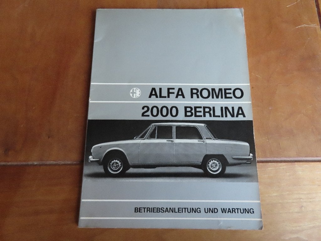 Instructieboek Alfa Romeo 2000 Berlina 1972, Duitse tekst, Ophalen of Verzenden