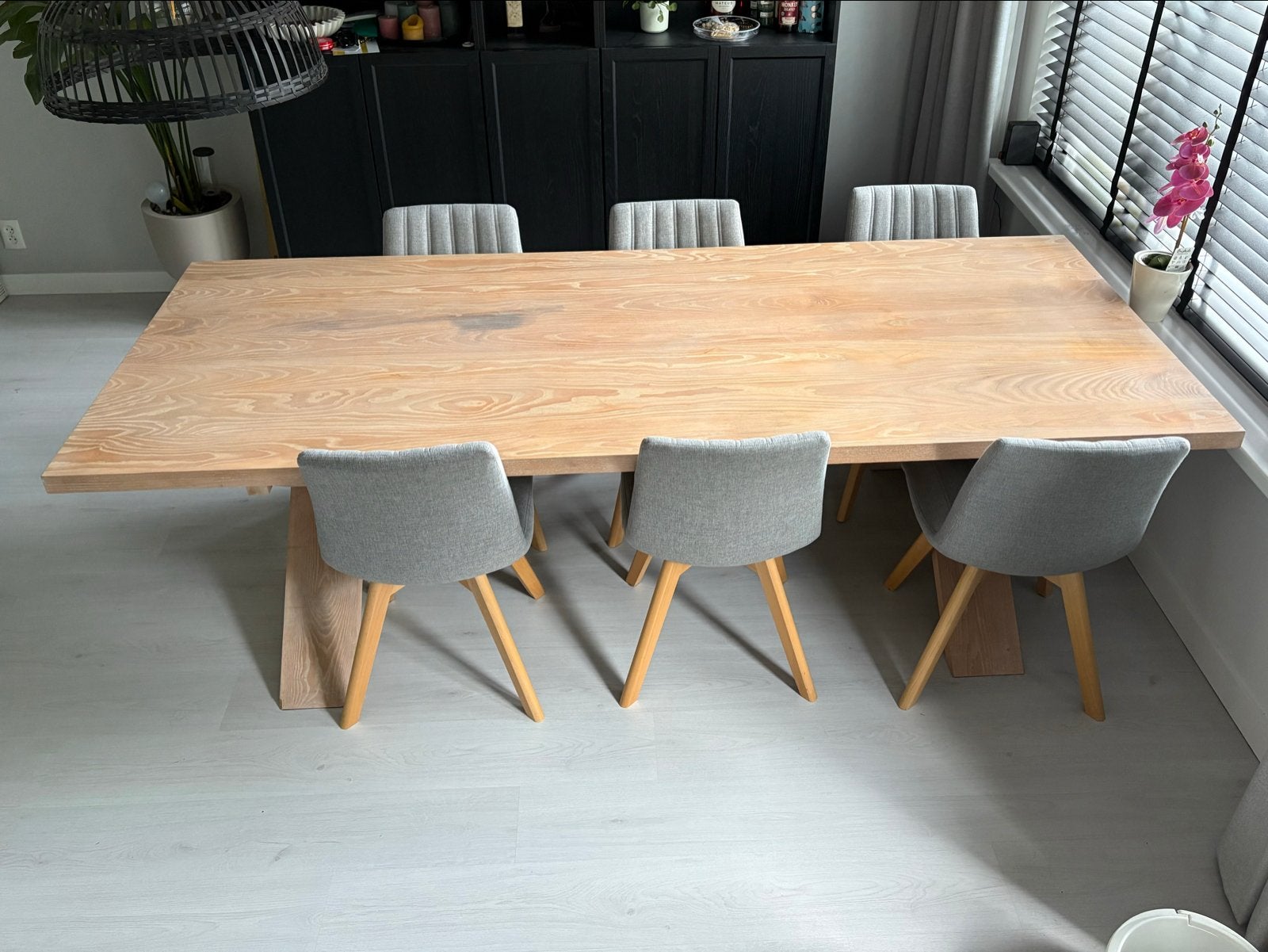 Loods5 Eettafel Essen Bruut white wash 245x100x75, Huis en Inrichting, Ophalen, Gebruikt, 100 tot 150 cm, 200 cm of meer