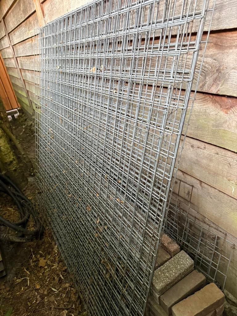 8 X Gaaselement gegalvaniseerd 173 x 173 cm, Tuin en Terras, Gaas en Draad, Ophalen, Gebruikt, Minder dan 10 meter, Gaas