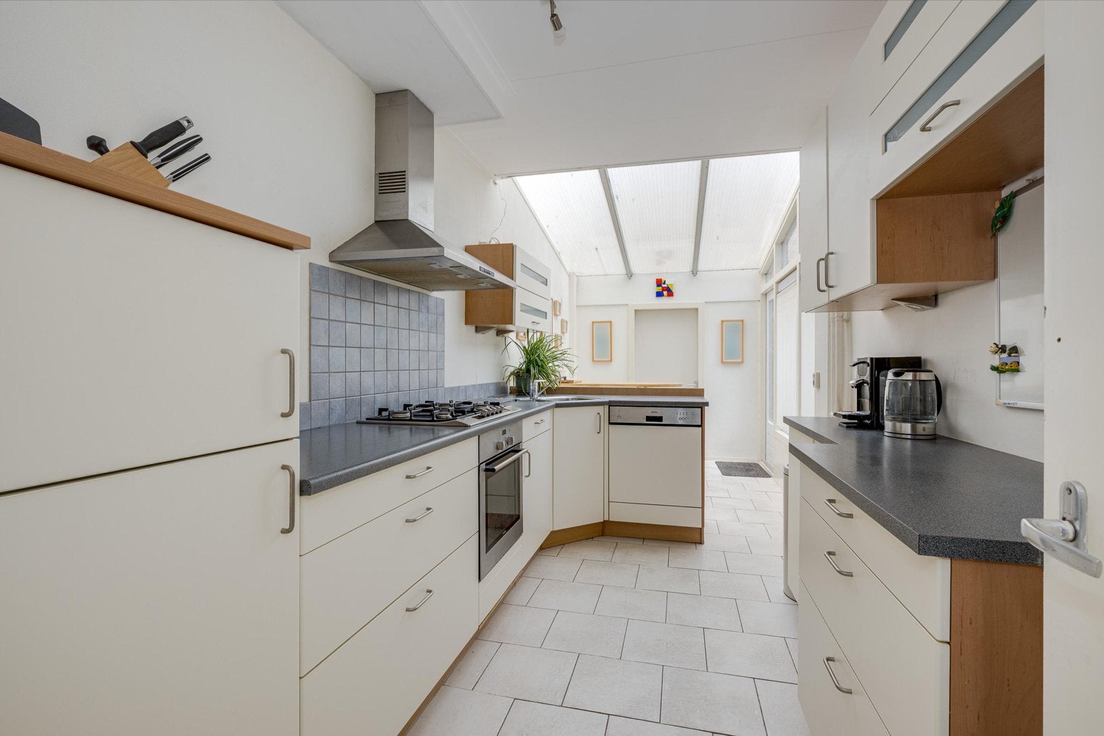 Complete keuken met inbouwapparatuur - in zeer goed staat, Ophalen, Gebruikt, Dubbelwandige keuken, Kunststof