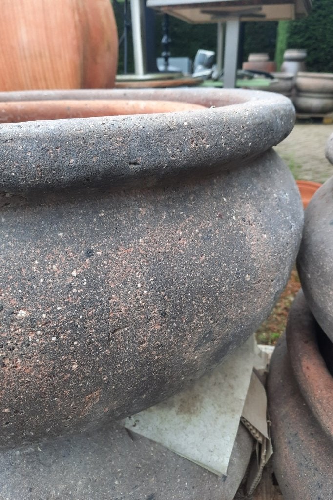 Grote ronde lage bloempotten plantenschaal grijs 3 maten, Tuin en Terras, Ophalen, 40 cm of meer, Rond, Nieuw