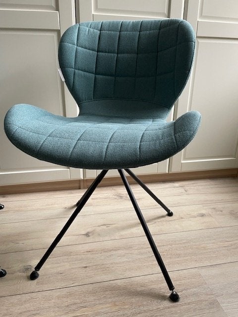 4x OMG Zuiver eetkamerstoelen blauw € 115 per stuk, Ophalen, Gebruikt, Blauw, Design
