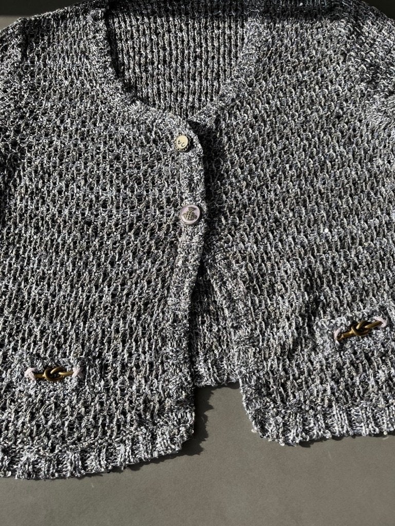 Zilvergrijs Elisa Cavaletti glittervestje, maat S/M, Kleding | Dames, Verzenden, Zo goed als nieuw, Elisa Cavaletti, Maat 36 (S)