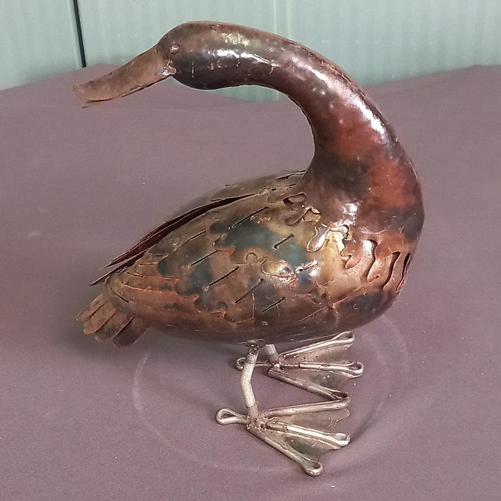 Vintage stalen decoratie eend, Huis en Inrichting, Ophalen of Verzenden, Metaal