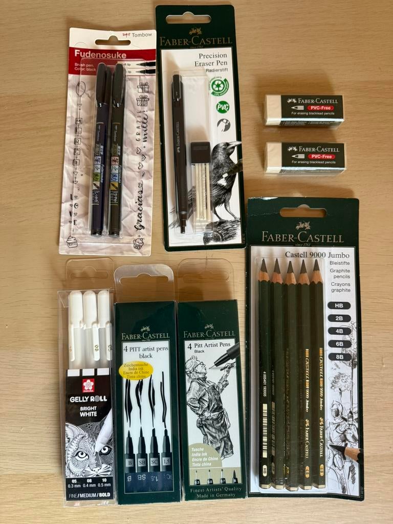 Teken set Faber Castell, Tombow, Sakura Nieuw, Hobby en Vrije tijd, Tekenen, Ophalen of Verzenden, Nieuw, Potlood of Stift