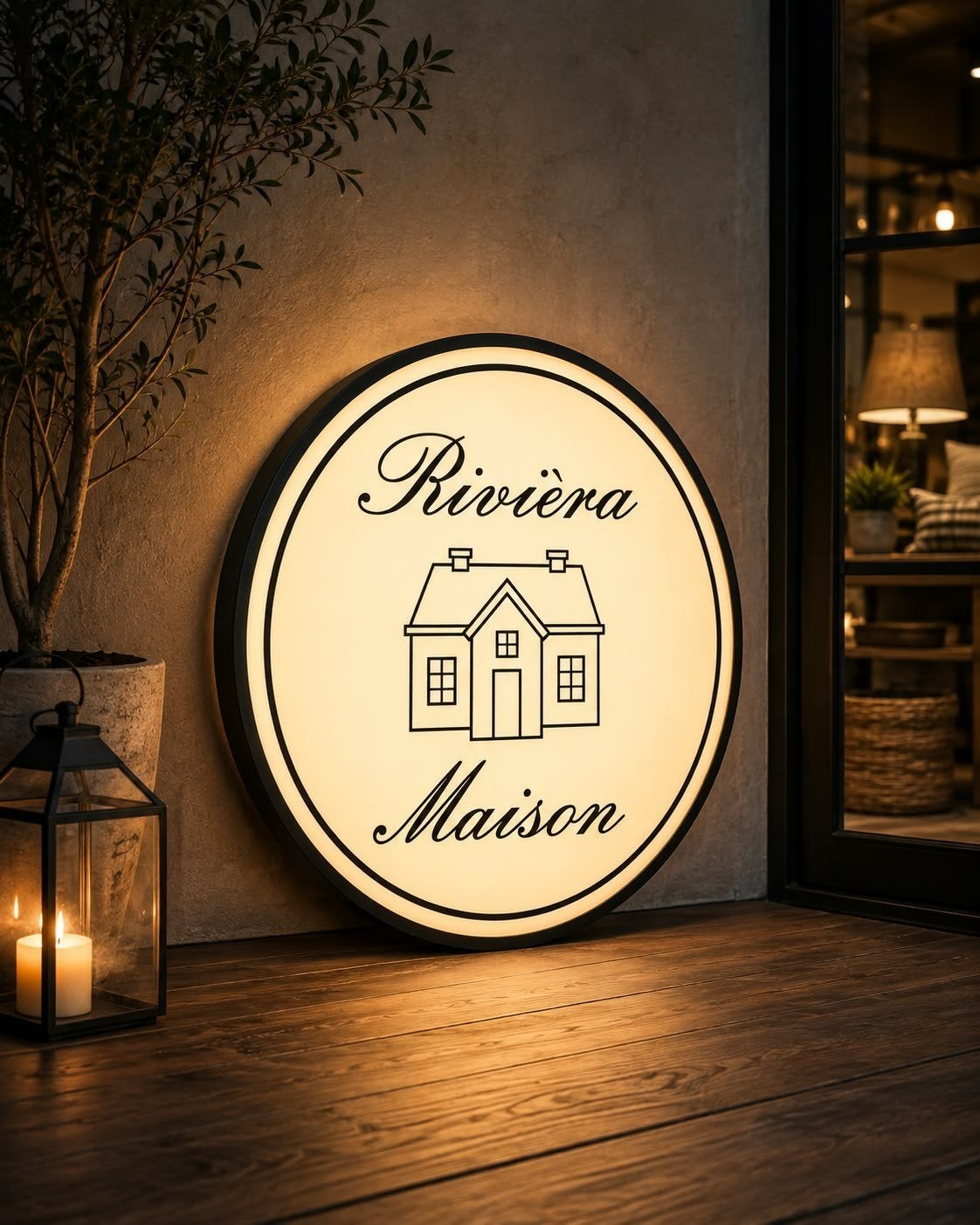 Riviera Maison Lichtbak met LED-verlichting, Ophalen of Verzenden, Zo goed als nieuw, Wit, Kunststof