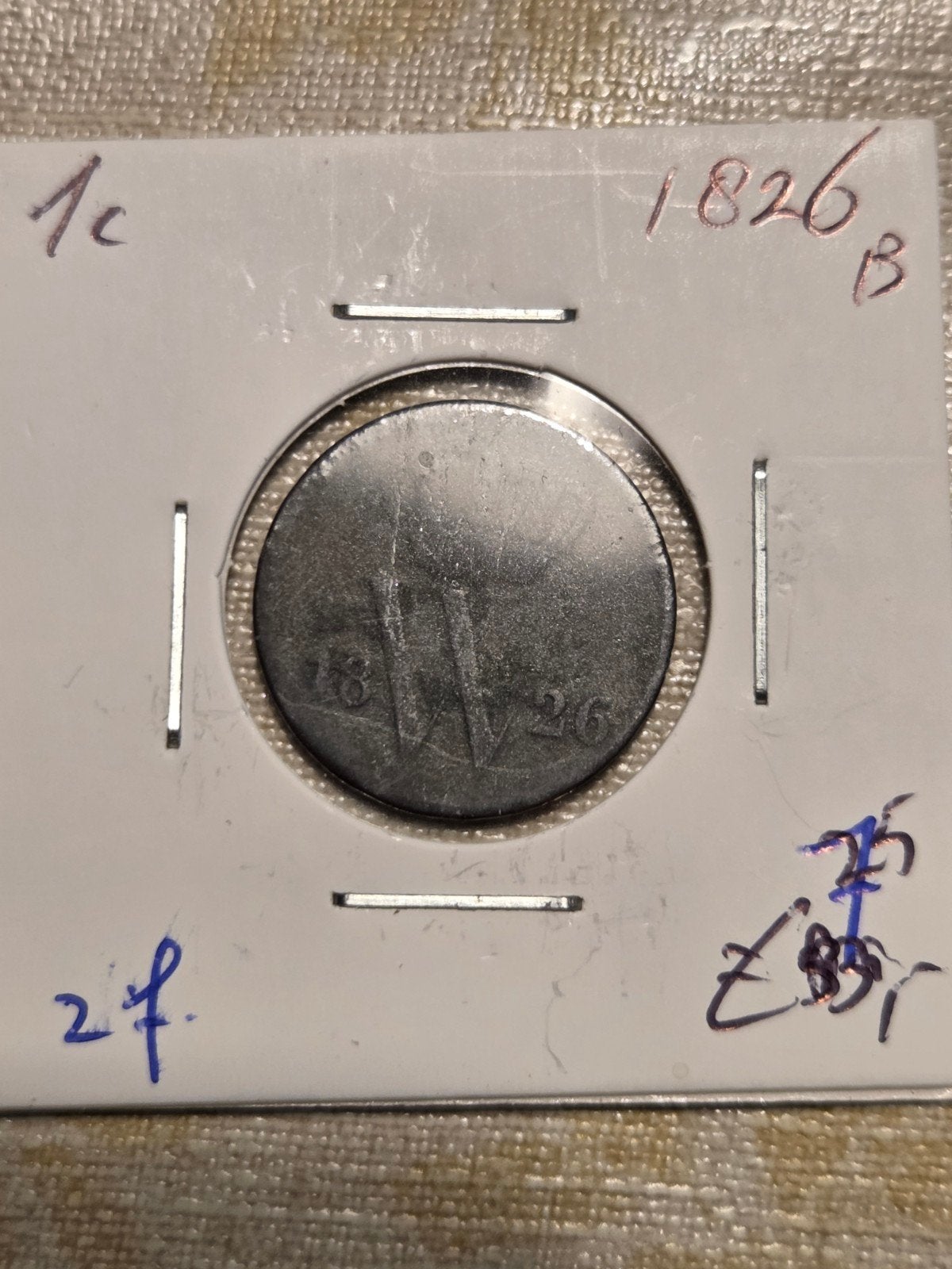 Zeldzame 1 cent munt uit 1826B,, Koning Willem I, Postzegels en Munten, Munten | Nederland, Ophalen of Verzenden, Koning Willem I