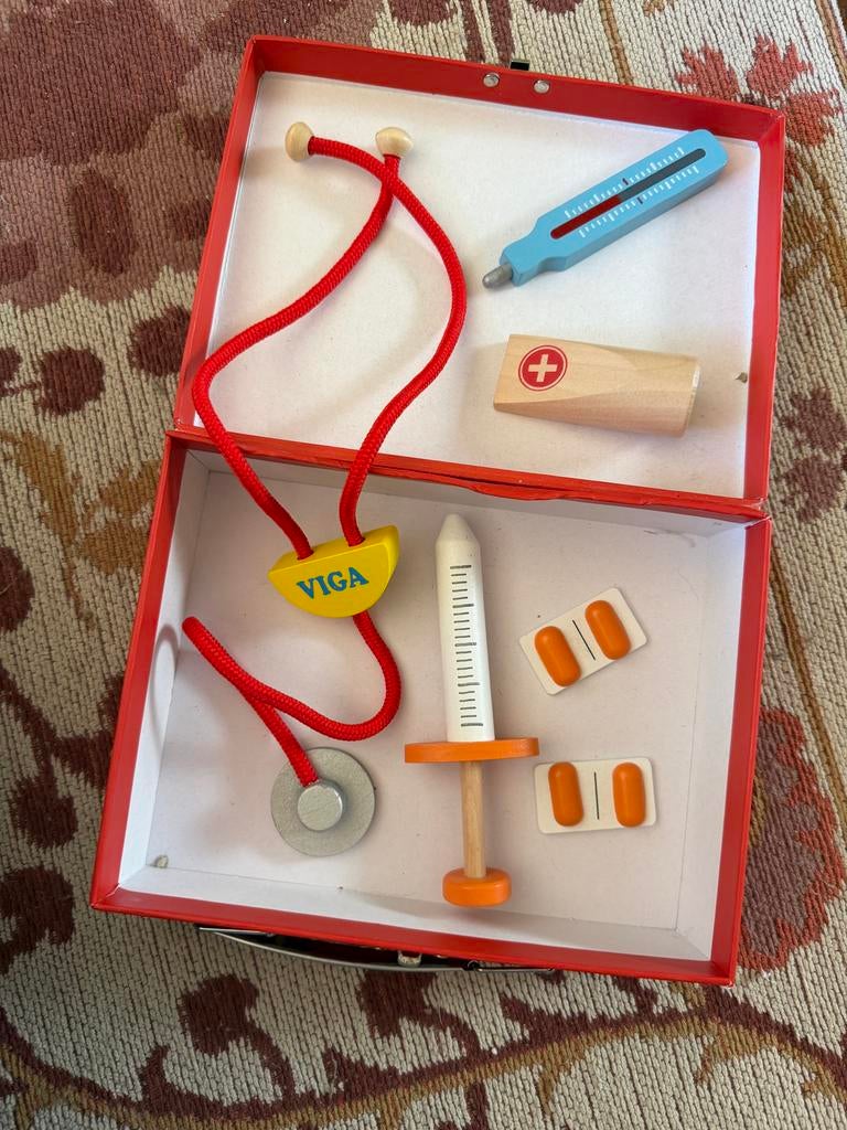 Viga Houten Dokterskoffertje Speelset, Ophalen of Verzenden, Gebruikt, Jongen of Meisje