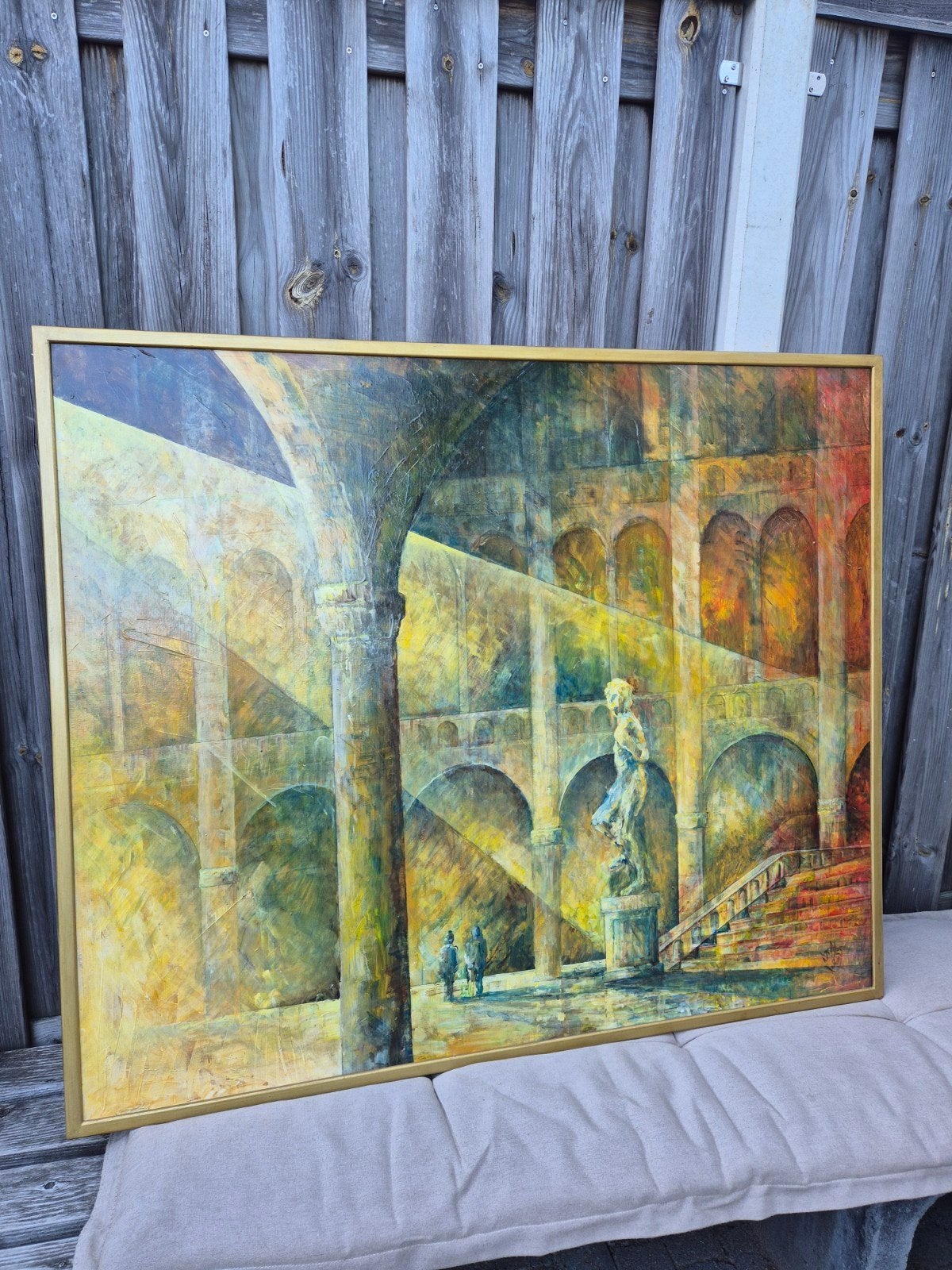 Groot, klassiek schilderij met gouden lijst 150cm x 105cm, Antiek en Kunst, Kunst | Schilderijen | Klassiek, Ophalen