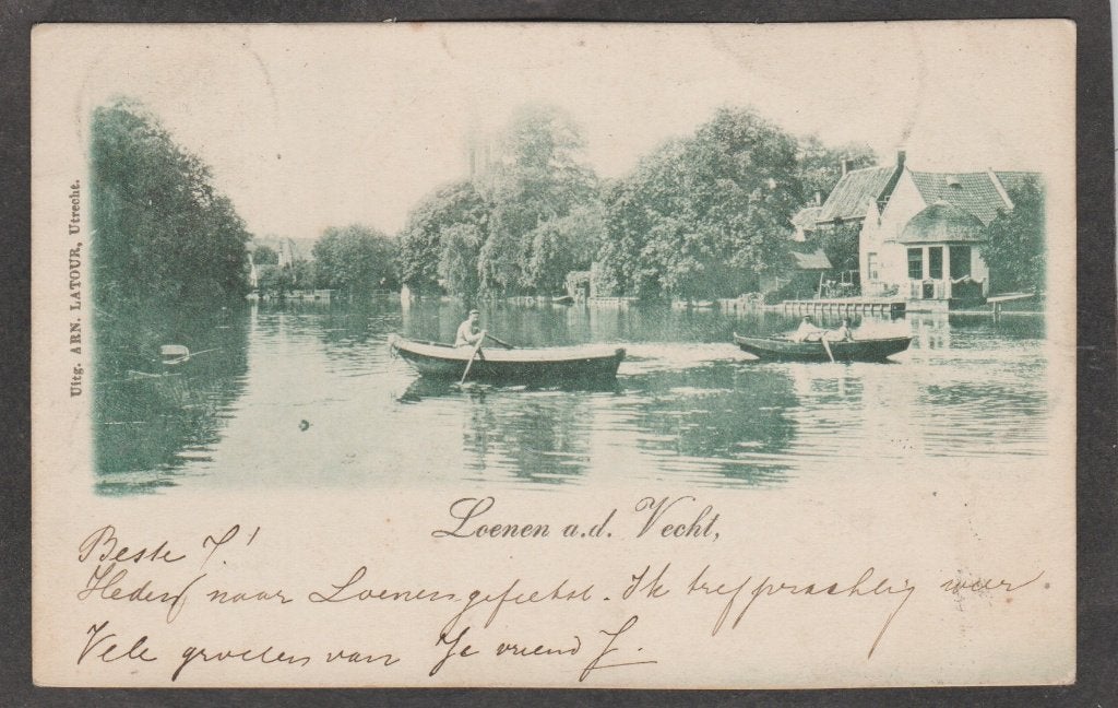 loenen aan de vecht vechtgezicht  en mensen in bootjes, Verzenden, Voor 1920, Gelopen, Utrecht