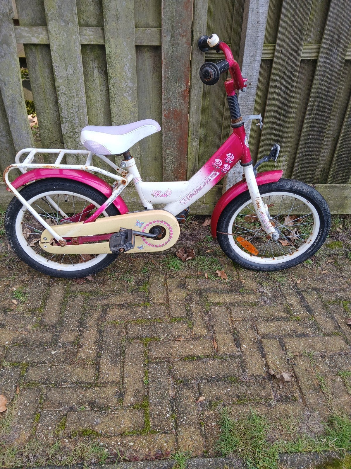 Meisjesfiets 16 inch, Fietsen en Brommers, Ophalen, Gebruikt, Terugtraprem, 16 tot 20 inch