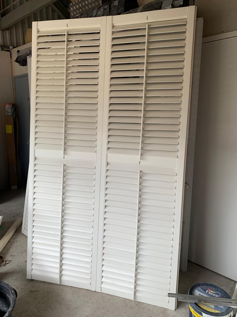 Witte houten jaloezieën/shutters, Doe-het-zelf en Verbouw, Ophalen of Verzenden, Zo goed als nieuw