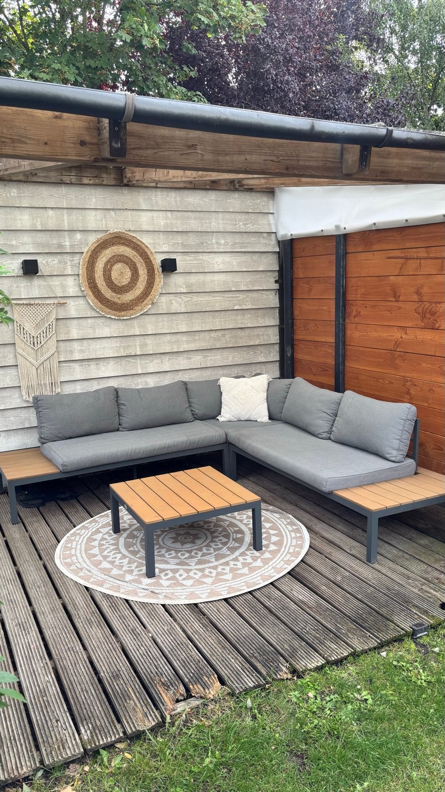 Fonteyn tuin loungeset met Salontafel, Ophalen, 5 zitplaatsen, Gebruikt, Aluminium