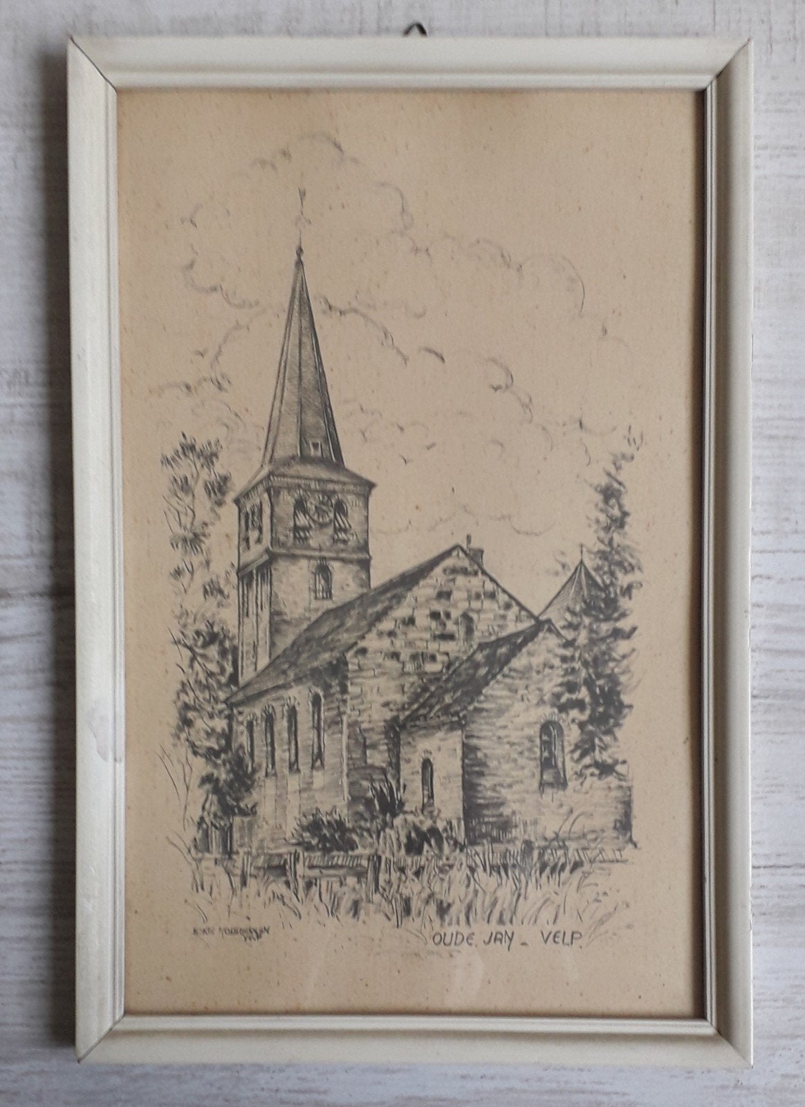 KERKJE OUDE JAN IN VELP>RELIGIEUS GEBOUW ➡️ KOKIE MOLSBERGEN, 30 cm, 1950 - 1999, Architectuur, 20 cm