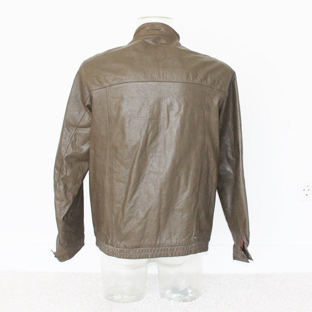 Echt Lederen Vintage Jas* (L) € 45,-, Bruin, Ophalen of Verzenden, Zo goed als nieuw, Maat 56/58 (XL)