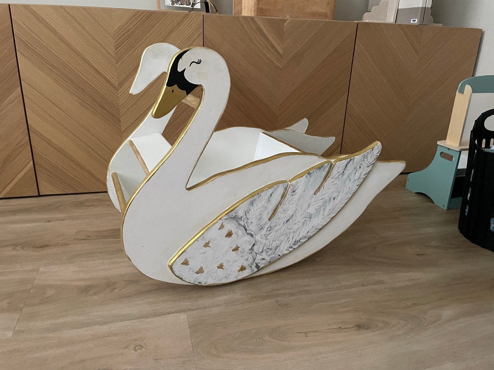 Handgemaakte Hobbelzwaan - Prachtig voor interieur, Ophalen of Verzenden, Zo goed als nieuw