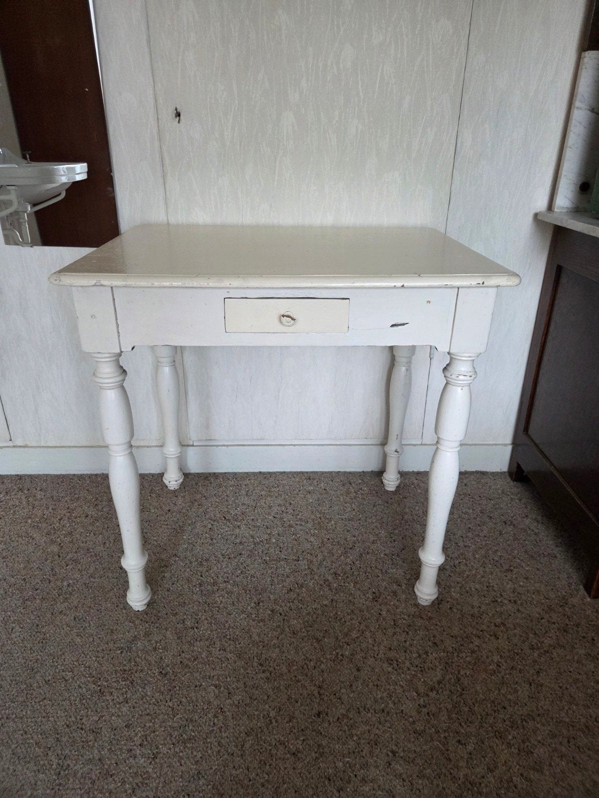 Brocante landelijke stijl tafel, bureau, Ophalen