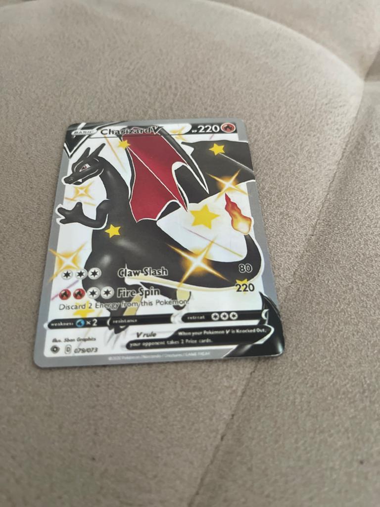 Pokémon Kaart: Charizard V (Shiny) - Zo goed als nieuw, Ophalen, Zo goed als nieuw, Losse kaart, Foil