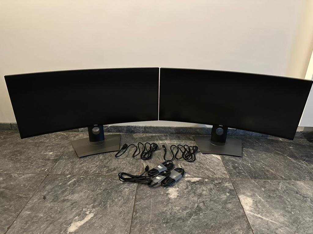 2 stuks Dell curved Ultrasharp Ultrawide U3417W 34 inch, IPS, Curved, Ophalen of Verzenden, Zo goed als nieuw