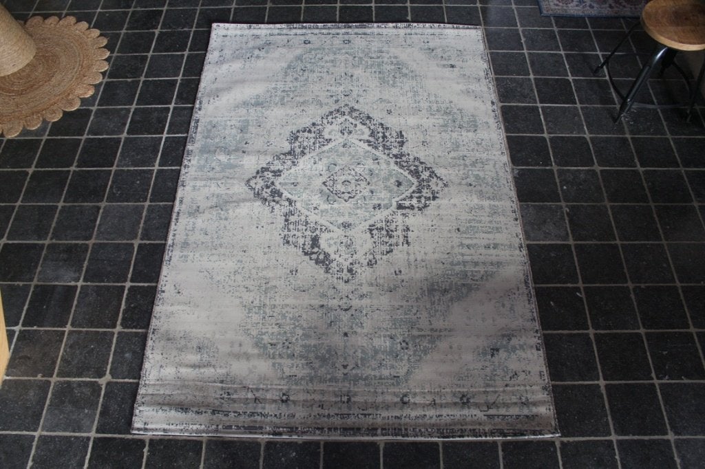 Vloerkleed Lifa Living Thuy Aqua Vintage Perzisch 160x230, Ophalen, 150 tot 200 cm, Beige, Rechthoekig