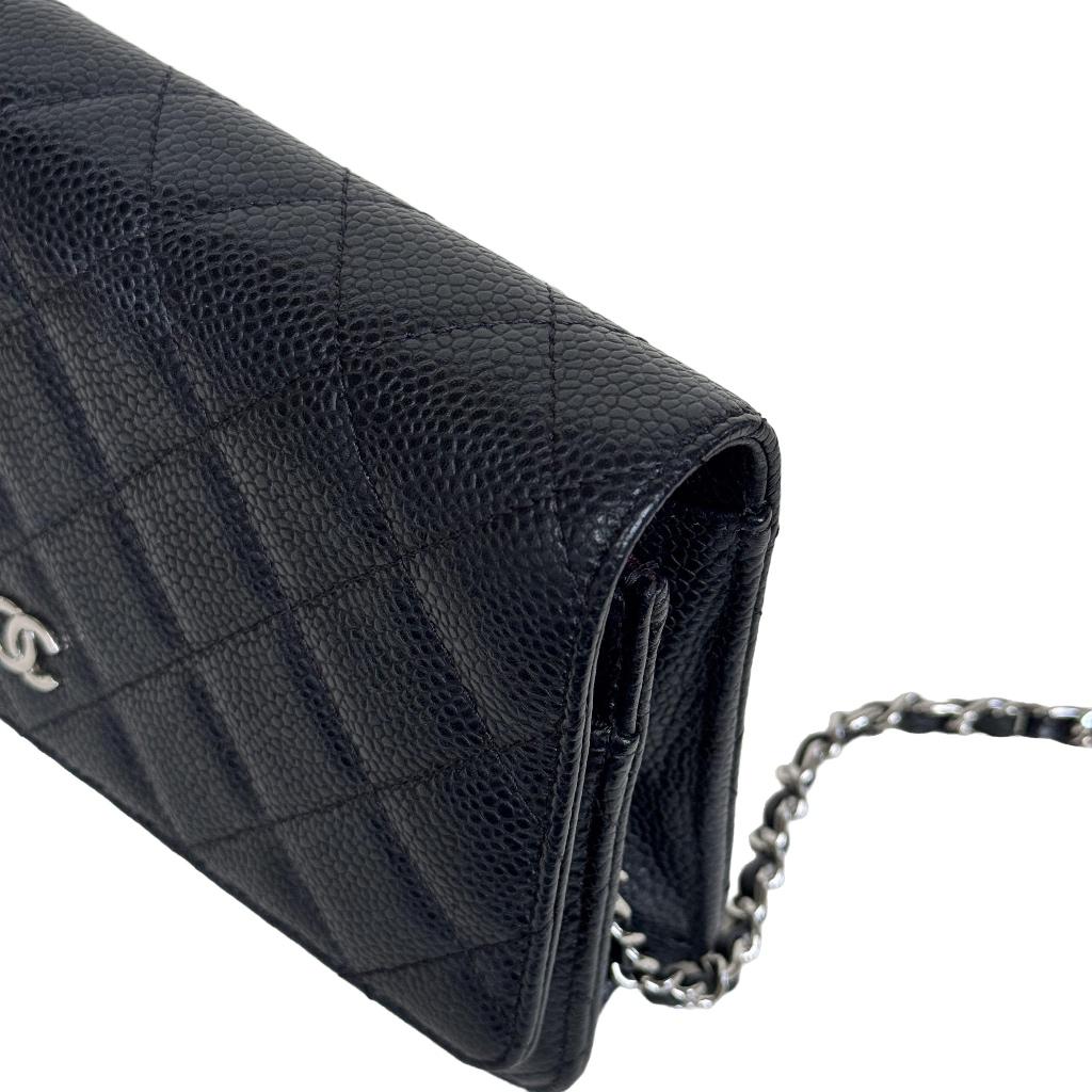 Chanel caviar WOC wallet on chain crossbody zilver silver image 5