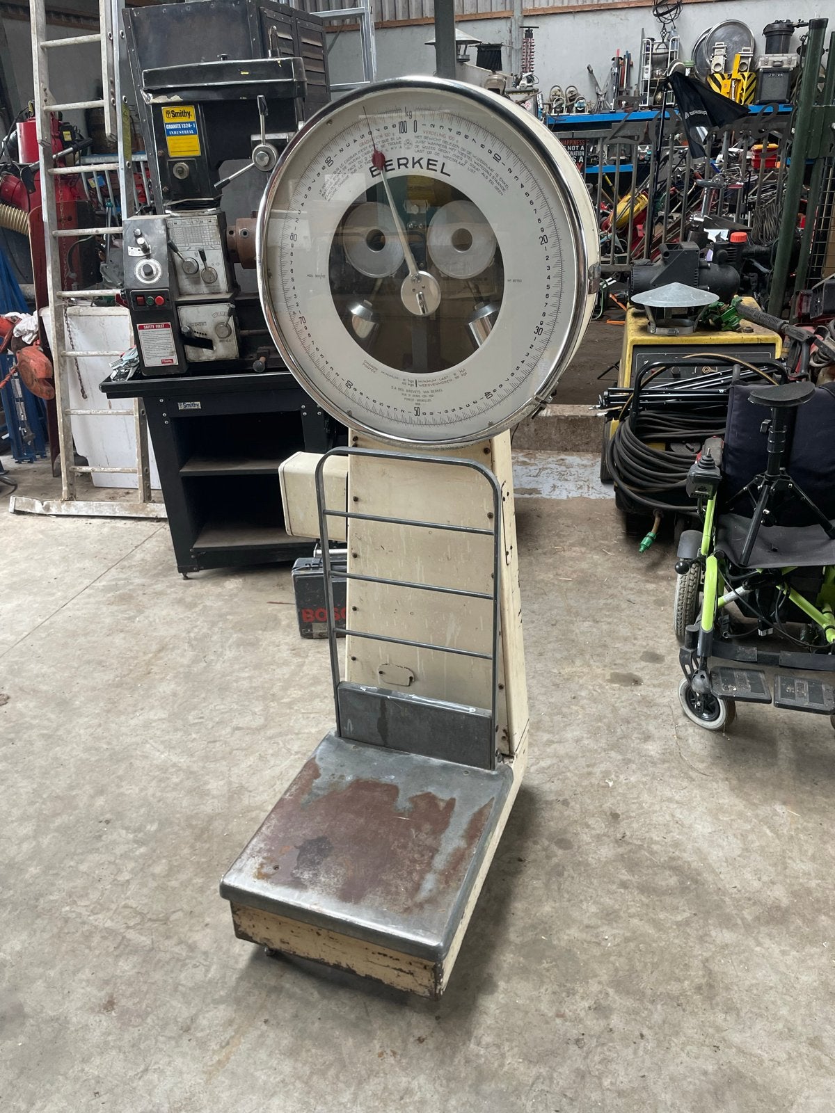Berkel Vloerweegschaal - Vintage Industriële Weegschaal, Ophalen, Gebruikt, Vloerweegschaal, 50 tot 100 kg