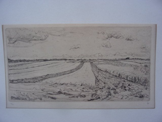 Haverkamp, C.G. (1872-1926). - In Overijssel 1912 Ets, Antiek en Kunst, Kunst | Etsen en Gravures, 1800 - 1899, Ets, 23 cm, Met tekst