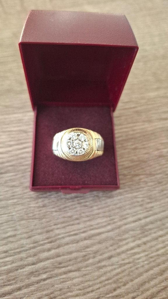 Gouden herenring 14 karaat(585), 20 of groter, Heer, Ophalen of Verzenden, Zo goed als nieuw