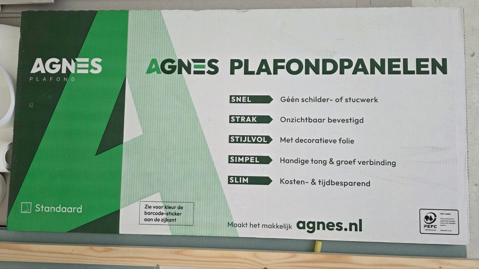 Agnes Plafondplaten Stuc Wit 620x1220 mm (4 stuks), Doe-het-zelf en Verbouw, Ophalen, Nieuw