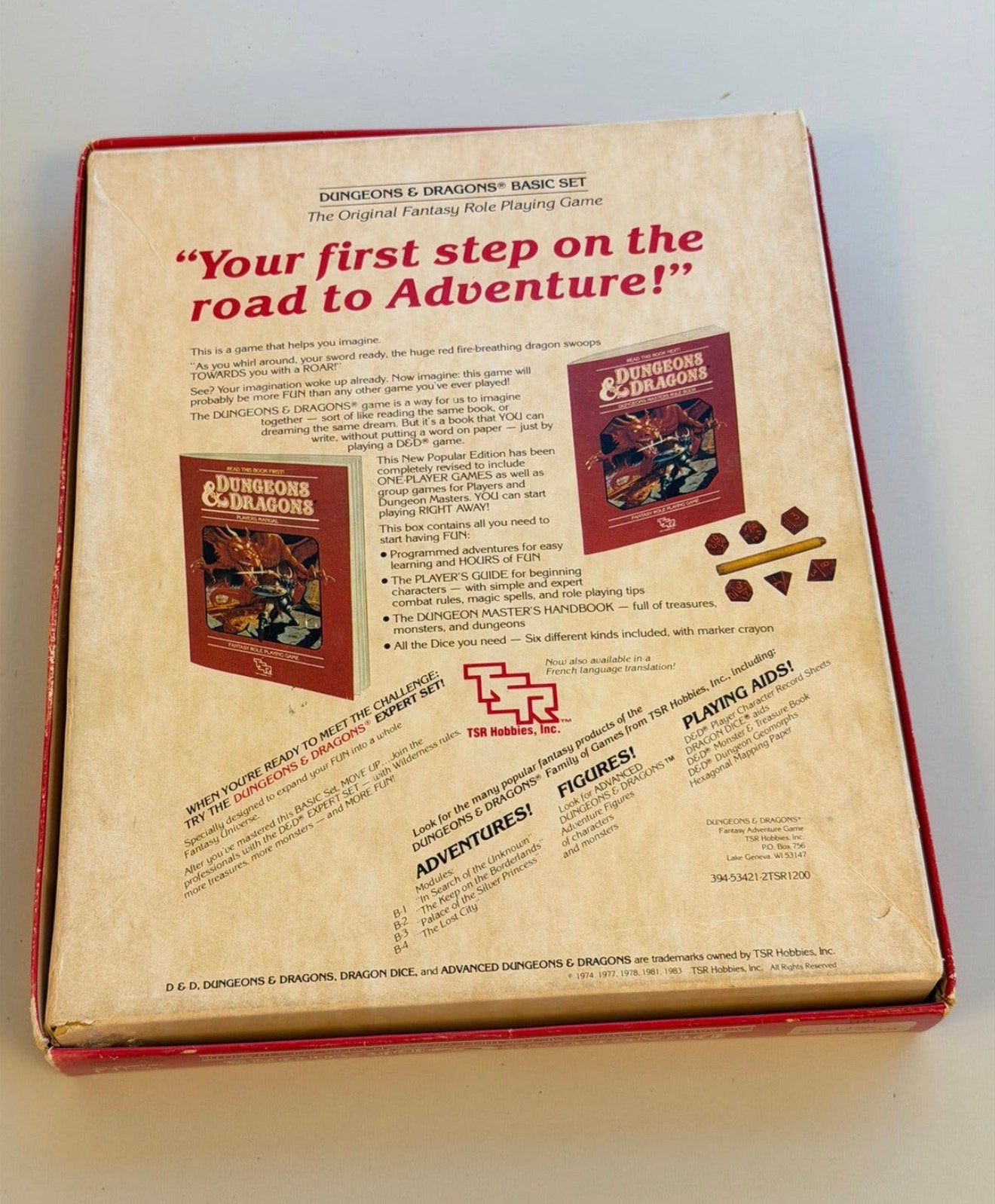 Dungeons & Dragons Basic Set 1 TSR 1011 - 1983 Vintage spel, P, P, P, Ophalen of Verzenden
