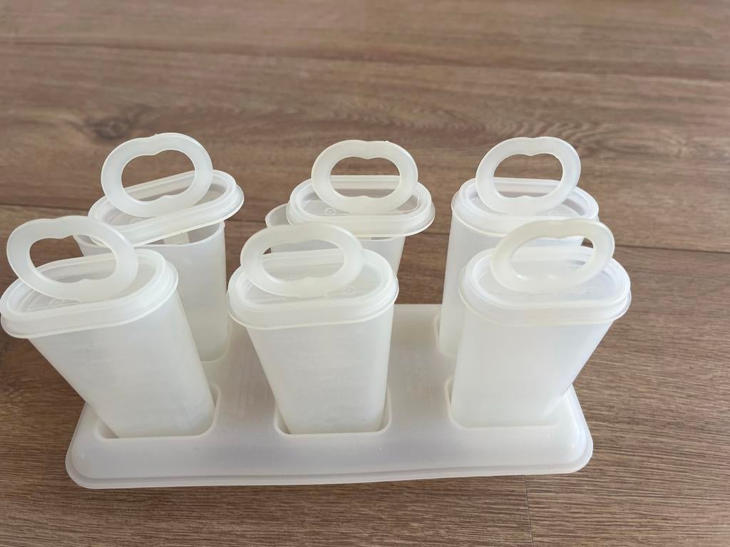 Tupperware ijsjesvormen voor 6 waterijsjes, Ophalen of Verzenden, Gebruikt, Wit, Overige typen