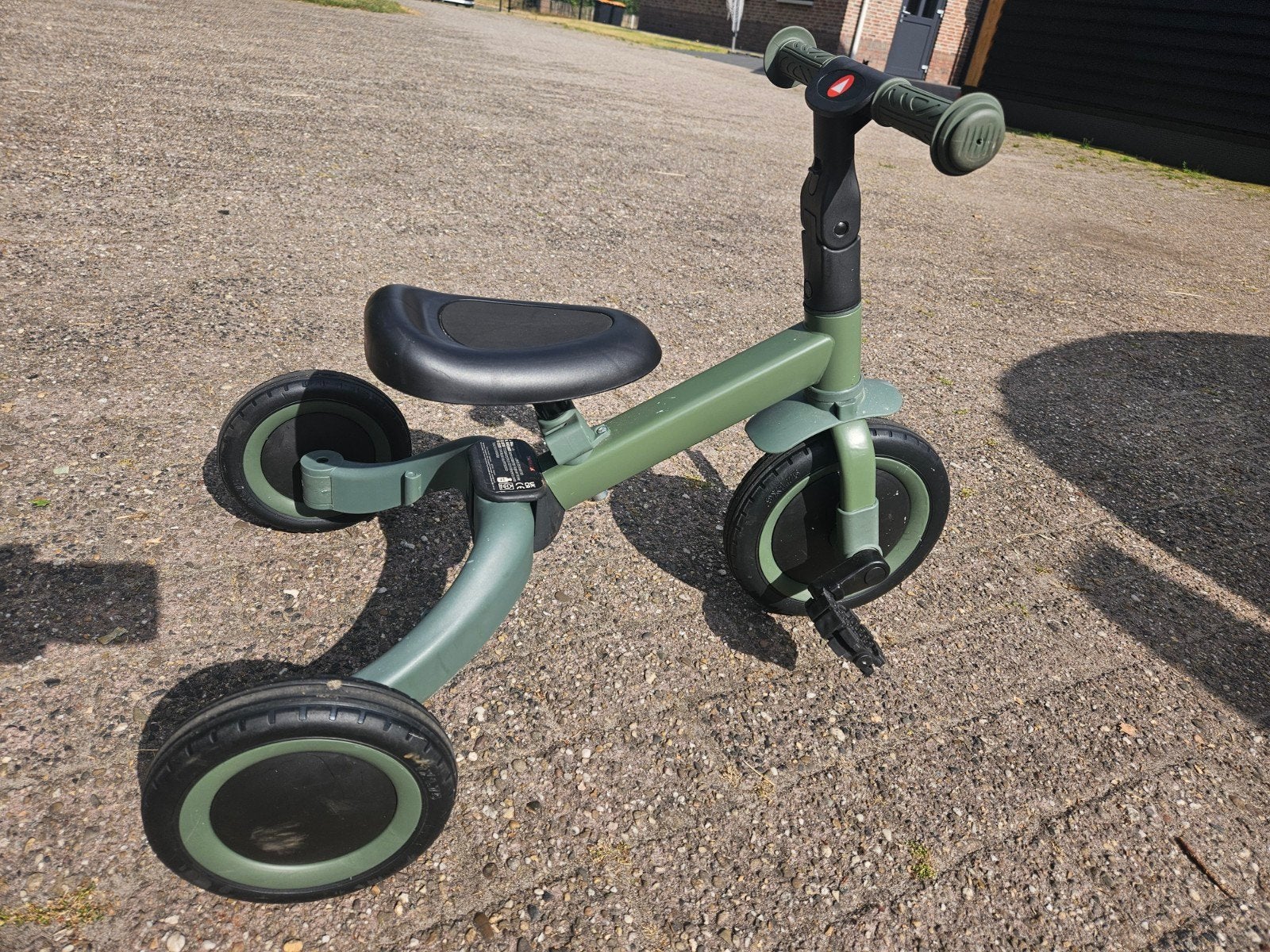 Kinderloopfiets/driewieler 4-in-1 Groen, Ophalen, Zo goed als nieuw, Terugtraprem, Topmark
