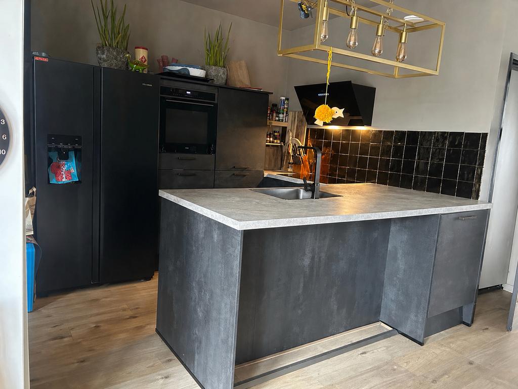 Complete keuken te koop, Ophalen, Gebruikt, U-keuken, Zwart