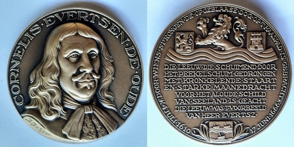 Grote penning Cornelis Evertsen de Ouden, Verzenden, Brons, Nederland