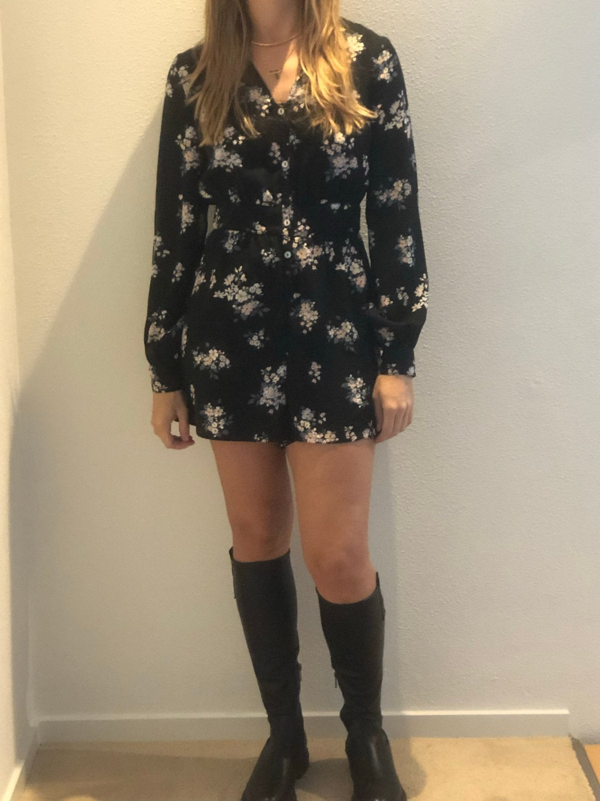 H&M Jumpsuit  Maat 36 Lange ballonmouw, Ophalen of Verzenden, Zo goed als nieuw, Maat 36 (S), Zwart