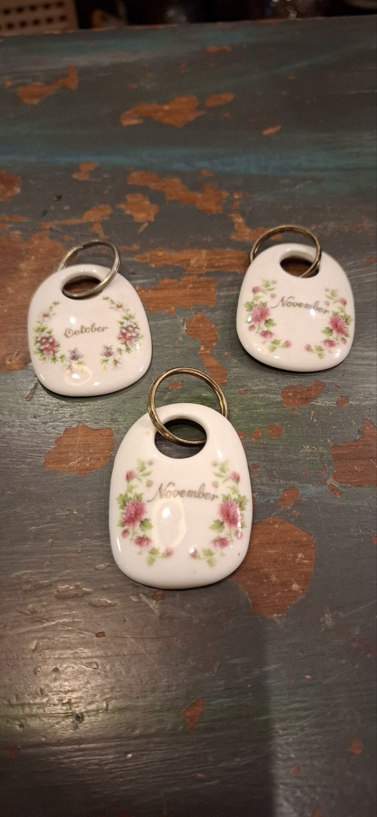 Royal Albert 'Flower of the Month' sleutelhangers (3 stuks), Ophalen of Verzenden