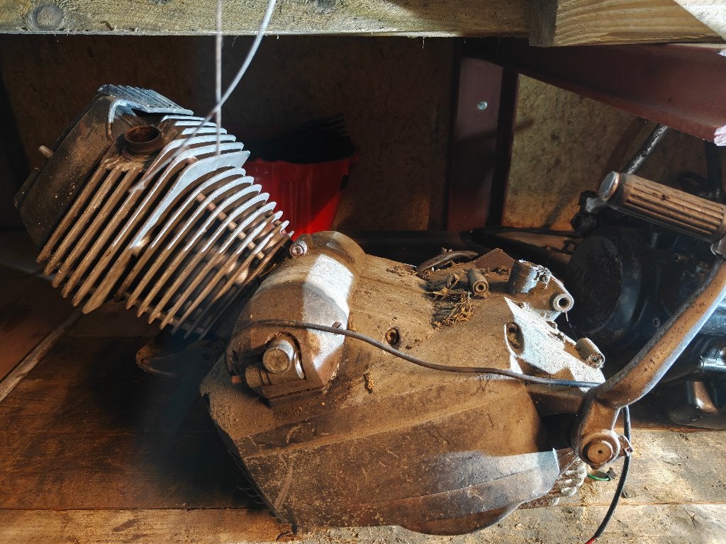 Motorblok Moto Morini, Ophalen, Gebruikt