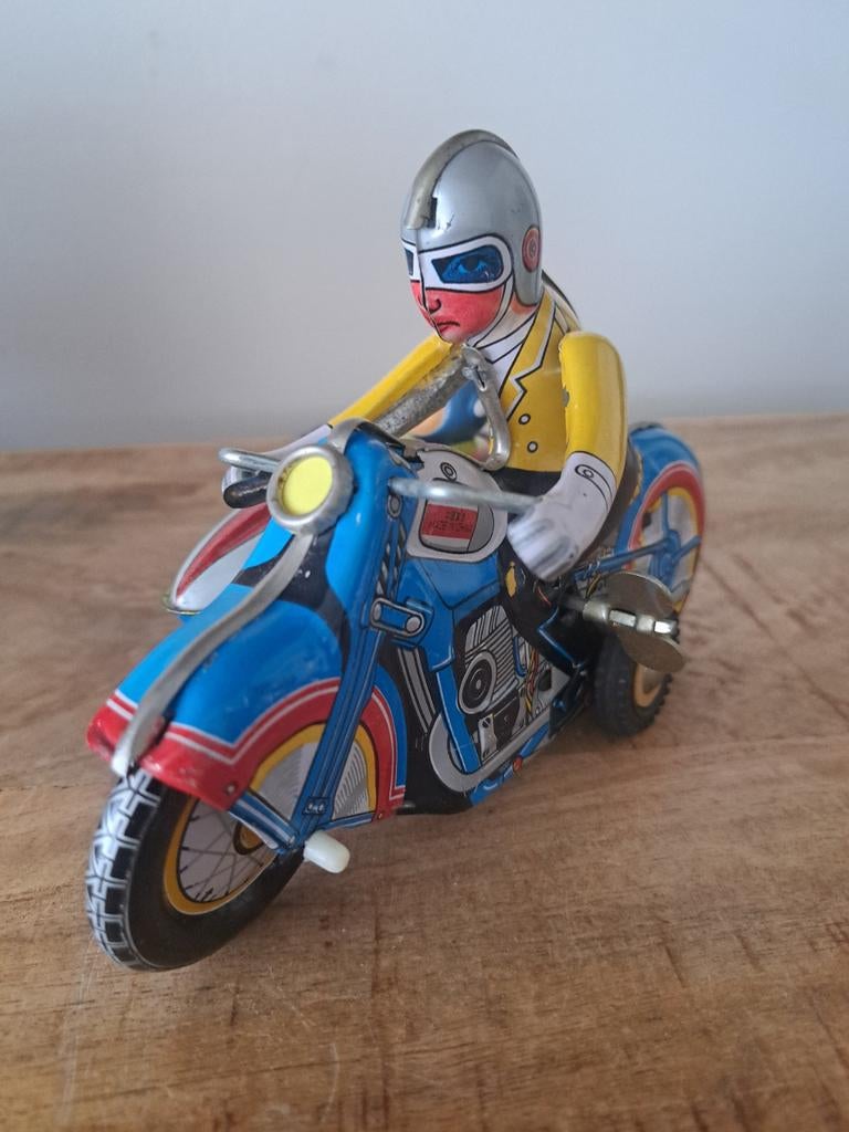 Blikken speelgoed motorfiets met zijspan vg378, Ophalen of Verzenden