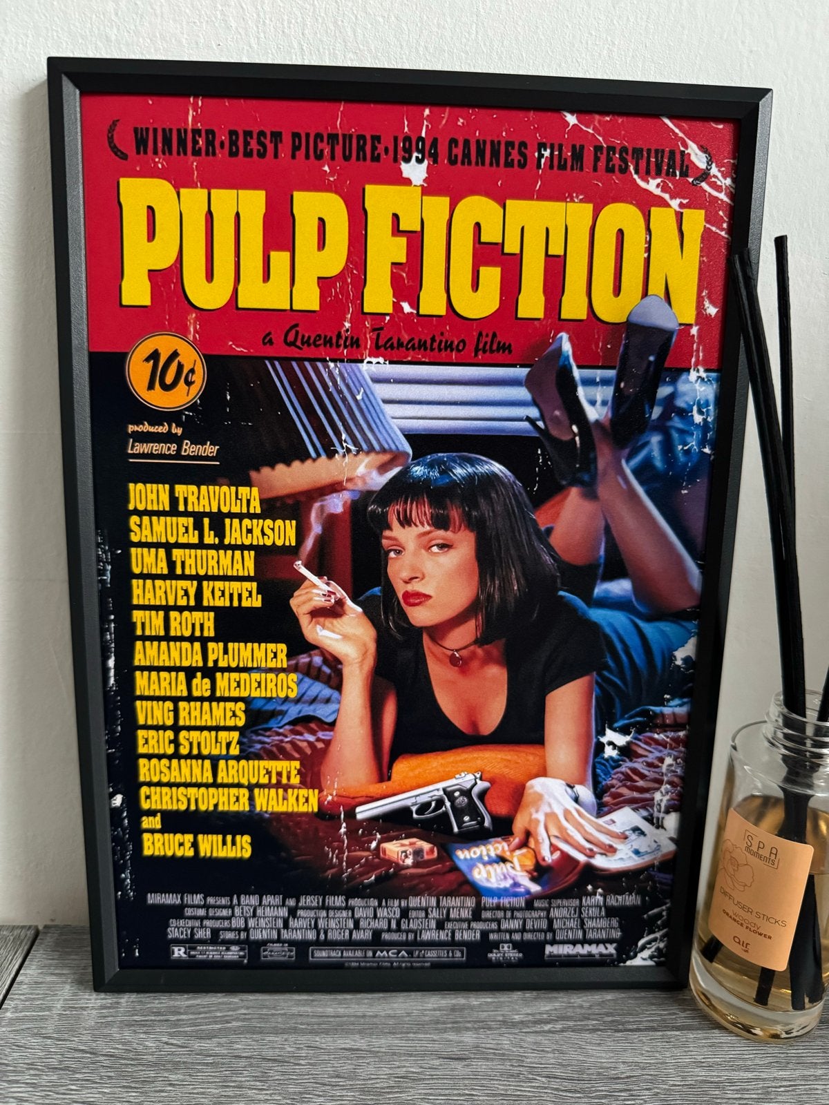 Pulp Fiction Poster 21x30cm ingelijst, Rechthoekig Staand, Met lijst, A4 of kleiner, Nieuw