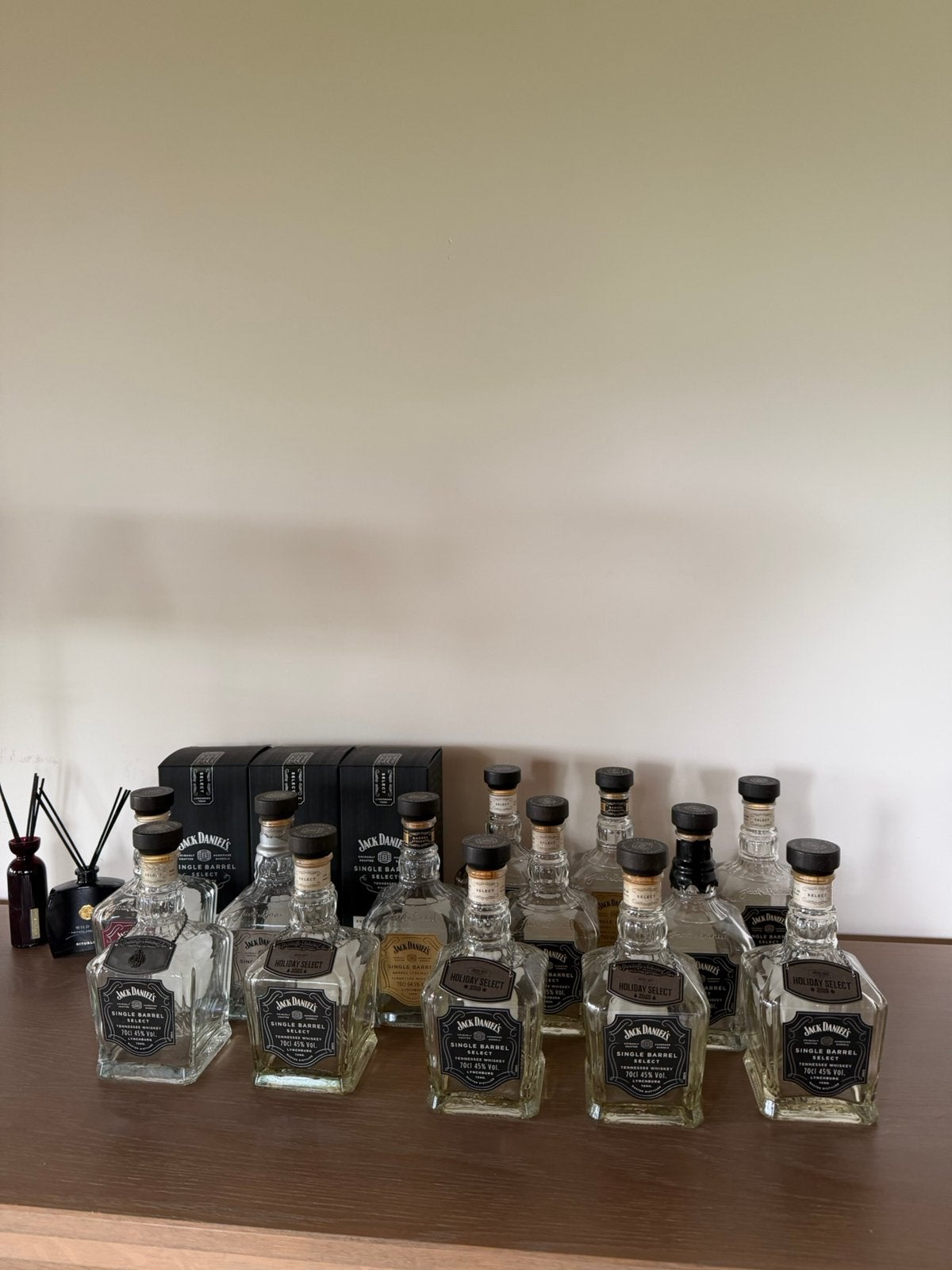 13x jack daniels single barrel lege flessen, Ophalen of Verzenden, Gebruikt, Overige typen