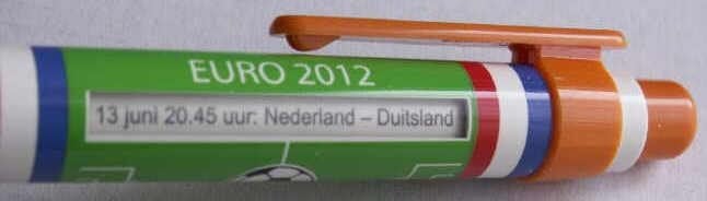ORANJE fan artikel balpen met poulewedstrijden NL Euro 2012, Verzamelen, Sportartikelen en Voetbal, Nieuw, Overige typen, Buitenlandse clubs